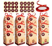 PRETYZOOM 24 Pièces Boîte Papier Blanche, Paquet Présents de Noël Maison | Carton Blanc, pour Bricolage et Événements Scolaires, Format Maison, Sachets de Friandises Festives, Décor Noël