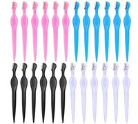 PRETYZOOM 24 pièces Lot de Rasoirs Sourcils Professionnels avec Lames Acier Inoxydable Trimmer Précis et Sécurisé pour Hommes et Femmes Outils de Modelage et Épilation Du Visage