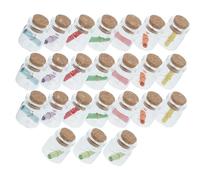 PRETYZOOM 24 Pièces Mini Bouteilles Verre avec Bouchon Liège pour DIY Bocaux à Sorts et Décorations Créatives Petits Flacons pour Souhaits et Bébés Shower