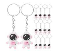 PRETYZOOM 24 Pièces Porte-clés Accessoire Mignon et Cartoon Astronaute en Pvc Rose pour Paquet à Dos , pour Célébrations et Paquet Présents Shower