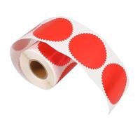 PRETYZOOM 250 pièces Étiquettes Embossées à Bord Dentelé Rouge Autocollantes pour Sceaux de Certificat Fermeture Enveloppes Mariage et Documents Officiels