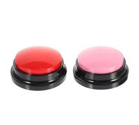 PRETYZOOM 2pcs Boutons Interactifs Enregistrables pour Chien en Abs Rouge et Rose, Jouet Amusant pour Communication et Dressage en Bureau ou Jeu