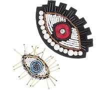 PRETYZOOM 2pcs Écussons Brodés en Feutre Forme Œil Légers pour Couture Diy, Patchs Décoratifs et Réparateurs pour Vêtements Perles et Paillettes