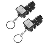 PRETYZOOM 2Pcs Train Porte-Clés avec LED Lumières Clignotantes Son Allume Porte-Clés Sac Sac à Main Pendentif pour Le Nouvel an Pâques Fête Faveur Noir