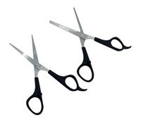 PRETYZOOM 2pièces Lot Ciseaux Coiffure Professionnels Acier Inoxydable Ciseaux Effileur et Coupe Précise et Pratique pour Homme et Femme Usage Domestique et Salon
