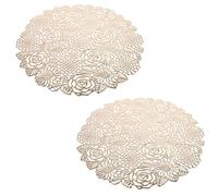 PRETYZOOM 2pièces Set Table Vintage Fleuris Rose Doré Nappes Décoratives Antichaleur Et Résistantes pour Table De Salle à Manger