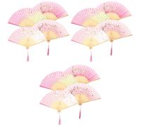 PRETYZOOM 3 Ensembles Ventilateur Ancien Bouda Decoration Interieure Handheld Fan Ventilateur Pliant Éventails Ventilateurs Éventail Rétro Ventilateur De Style Rétro Chiffon 4 Pièces * 3