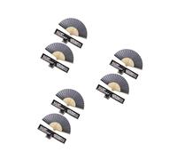 PRETYZOOM 3 Ensembles Ventilateur De Parure Éventails en Soie Éventail Pliant Ventilateur À Main Ventilateur De Poche pour Les Fans Éventail De Style Chinois Bambou Black 2 Pièces * 3