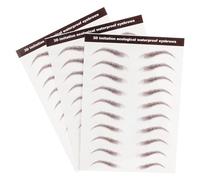 PRETYZOOM 3 Feuilles D’Autocollants Sourcils Marron 3D Imperméables Transfert Tatouage Sourcils Réalistes pour Maquillage Authentiques pour Embellir Absents ou Asymétriques