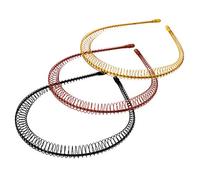 PRETYZOOM 3 pièces Bandeau Cheveux Antidérapant Unisexe Fer Design Ondulé Élasticité Confortable pour Sport et Usage Quotidien Couleur Aléatoire Couleur Aléatoire