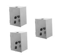 PRETYZOOM 3 Pièces Boîte à Prise Verrouillable Acier Inoxydable Coffret Extérieur Étanche Vol Protection pour Prises Électriques Milieu Humide