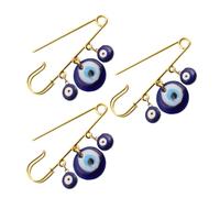 PRETYZOOM 3 pièces Broche Épingle Œil Turc Pendante Lot de Décoration Vêtement Originale Accessoire Mode Anti-mauvais Œil pour Femmes et Hommes