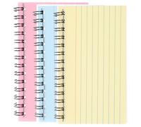 PRETYZOOM 3 pièces Carnet à Spirale Petit Format Ligne Index Cards Bloc-notes Compact pour Bureau Étude Écriture Quotidienne Rose Jaune Bleu