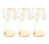 PRETYZOOM 3 Pièces Chandelier tournant bougeoir Rotatif Accessoire Decoration de Noel charmes sans Flamme Bougies créatives bougeoir décoratif d'aromathérapie Acier Inoxydable Golden