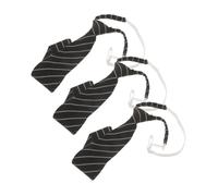 PRETYZOOM 3 Pièces Cravate Pré-nouée en Polyester à Rayures Noires et Blanches, Style Académique Ajustable pour Cérémonies et Classes, Facile à Porter et Confortable