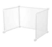 PRETYZOOM 3 Pièces Panneau de Séparation Transparent en Acrylique, Stable | Protection Anti Projections, Base Autoportante à Trois Volets, pour Comptoirs et Salles D'examen
