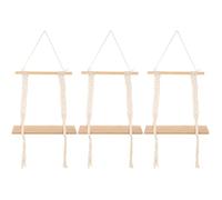 PRETYZOOM 3 Pièces Porte-Serviettes tissé Etagere Rangement étagère Rangement Les Serviettes Porte-Serviettes en Papier Porte Serviette étagère à Serviettes Porte-Serviettes en Bois Coton