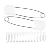 PRETYZOOM 30 pièces Lot de Épingles de Sécurité Blanches Grandes Épingles Sûreté Solides pour Couches Design Pratique et Léger pour Changement Rapide et Transport Facile