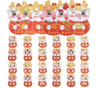 PRETYZOOM 30 Pièces Pocket For Year Dragon Pattern Thick Paper Envelopes Lucky Money Bags Mixed Style For Chinese Year Celebrations