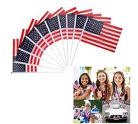PRETYZOOM 30pcs Petite Bannière à Main Forme Américaine en Dacron Portable et Incassable pour Décoration Fête de L'indépendance