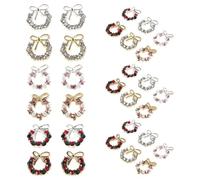 PRETYZOOM 30pièces Décorations pour Ongles de Noël Forme de Nœud Couronne Breloques Métalliques avec Strass Accessoires Ongles pour Manucure Festive