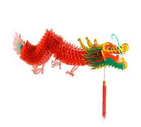 PRETYZOOM 3D Chinois Nouvel an Dragon Lanterne Guirlande Suspendus Décor Chinois Papier Dragon Décoration Nouvel an Fête Ornements pour La Maison Mur Printemps Festival Fournitures 1. 5 M
