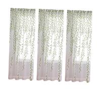 PRETYZOOM 3pièces Rideaux Légers Voile Élégants pour Fenêtres Drapeaux Translucides Modernes pour Chambre Et Salon