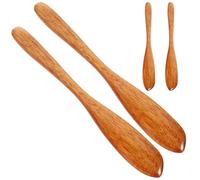 PRETYZOOM 4 Couteaux Tartineurs à Beurre en Bois de Nanmu, Lot de 4 Pièces, Spatules pour Confiture, et Fromage, Finition Laquée Marron, Ustensiles Cuisine pour Maison, pour Petit-déjeuner