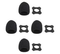 PRETYZOOM 4 ensembles Housses Mousse pour Microphone avec Support Antidérapant Caoutchouc Protection le Vent et Anti-chute Accessoires Pratiques pour Microphone
