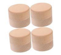 PRETYZOOM 4 Pièces Boîte Ronde en Hêtre Massif Coffret à Bijoux Unisexe avec Couvercle Rangement Étanche pour Dents de Lait Bagues de Fiançailles et