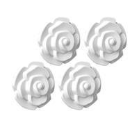 PRETYZOOM 4 Pièces Bouton de Meuble en Alliage de Zinc, Rose Blanche | Poignée Simple et Légère, Style Moderne Délicat, Usage Tiroir Armoire, Résistante à Casse
