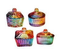 PRETYZOOM 4 pièces Coupes Manucure Verre Coloré Résistant Professionnel Dappen Dish pour Accessoires Nail Art