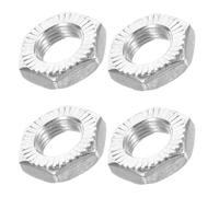 PRETYZOOM 4 Pièces Écrou D'axe de Vélo à Embase Hexagonale Rondelle | Acier Zingué Argenté, Filetage Anti-vibration et Bague Dentée, pour Roues Avant, Entretien Vélo et Sorties Longues