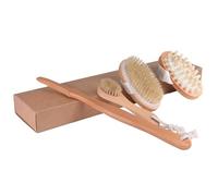 PRETYZOOM 4 Pièces Ensemble d'Accessoires de Bain Maison Brosse de Bain Brosse à Corps Peigne à Bulles et Éponge Exfoliante Usage Quotidien pour Soins Corporels