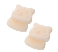 PRETYZOOM 4 Pièces Éponge de Bain Magique en Langue de Diable Blanche, Portable Mousse Dense, Forme Chat pour Peau Sensible, pour Voyages et Salles de Bain