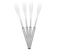 PRETYZOOM 4 Pièces Fourchette à Fondue Fourchettes à Fromage 3 Dents en Acier Inoxydable Argenté, Antidérapante, pour Glace, Fromage, Raclette Suisse et Barbecue
