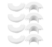 PRETYZOOM 4 Pièces Kit de Cache Trou pour Cuisinière à Gaz, Plastique Blanc | Installation Facile et Sûre, Couvre les Trous de Tuyau, Isolation Thermique, Entretien la Cuisine