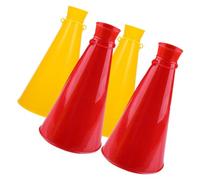 PRETYZOOM 4 pièces Lot Cornes de Supporter Jaunes et Rouges Mégaphones Légers pour Football Animation Sportive et Ambiance de Stade