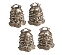 PRETYZOOM 4 pièces Lot de Cloches Laiton Vintage pour Bricolage Pendentifs Rétro Décoratifs Breloques Porte-clés Compactes Durables pour Créations DIY