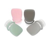 PRETYZOOM 4 pièces Lot de Flacons de Voyage Silicone avec Sac de Rangement EVA Bouteilles Réutilisables Étanches pour Shampoing Lotion et Cosmétiques Kit Compact pour Trousse de Toilette
