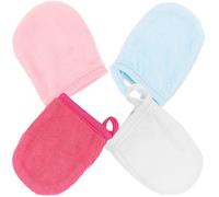 PRETYZOOM 4 Pièces Moufles de Nettoyage du Visage en Microfibre Réutilisables Résistants et Confortables pour Démaquillage et Soin Quotidien Peau Couleur Aléatoire