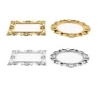 PRETYZOOM 4 Pièces Palette pour Nail Art Résine Style Vintage Plaques de Mélange de Couleurs pour Manucure Outil Cosmétique Polyvalent et Support Exposition