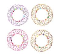 PRETYZOOM 4 Pièces Panier Mandala Anneau 3D Fidgets Nouveauté Jouet Mandala Variété Fil Rayan Jouets pour Enfants Jouer Au Fil Art Panier Anneaux De