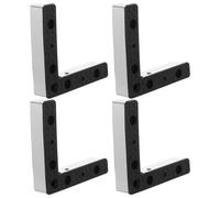 PRETYZOOM 4 Pièces Pied de Meuble en Alliage D'aluminium Noir, Forme L et I