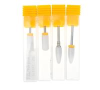 PRETYZOOM 4 pièces Set de Forets Céramiques pour Ponceuse à Ongles Pointe de Remplacement Légère et Réutilisable pour Polissage Décapage des Peaux Mortes Résistants Corrosion pour Manucure