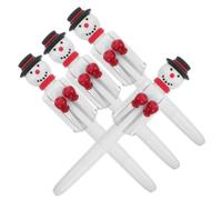 PRETYZOOM 4 Pièces Stylo de Boxe de Noël, Stylo à Encre Gel de Noël, | Plastique Blanc, de Décompression Léger, Design Festif Kawaii, pour Cartes de Fête et École