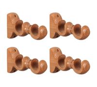 PRETYZOOM 4 Pièces Support de Tringle à Rideau Bois Naturel pour Tringle de Base Double pour Fixation Stable et Accessoire pour Décoration Intérieure