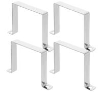 PRETYZOOM 4 Pièces Support en U pour Montage, Pince de Tube Carrée 3,94 | Acier Inoxydable Argenté, Forme Droite en Angle, Usage Intérieur Extérieur, pour Rampes Balcon et Escalier
