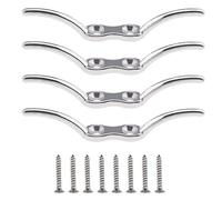 PRETYZOOM 4 PièCes Taquets Bateau, 6,8 cm Taquet de Quai de Bateau Marin avec 8 Vis de Montage Acier Inoxydable 316 de Corde Robuste pour Décor Marin