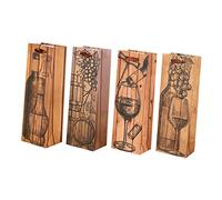 PRETYZOOM 4 Pièces vin Sacs d'emballage de vin de Bouteille de à Bouteille Noel bière Poche de Rouge fourre-Tout à Carton